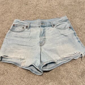 American Eagle Outfitters Light Blue Distressed Denim Shorts